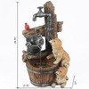 LuxenHome 30" Farmhouse Playful Puppy Resin Water Fountain Outdoor with Barrel and LED Lights Brown - 4 of 4