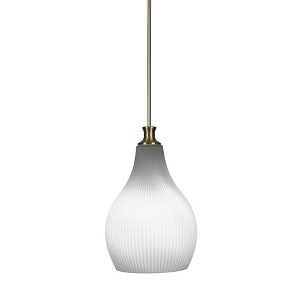 Toltec Lighting Carina 1 - Light Pendant in  New Aged Brass with 12.25" Opal Frosted Shade - 1 of 1