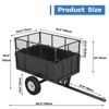 Heavy Duty 750 Lbs Capacity Mesh Steel Garden Cart 17 Cu Ft ATV Dump Trailer with Removable Sides, Pneumatic Tires, Yard Cart for Hauling Firewood - 2 of 4
