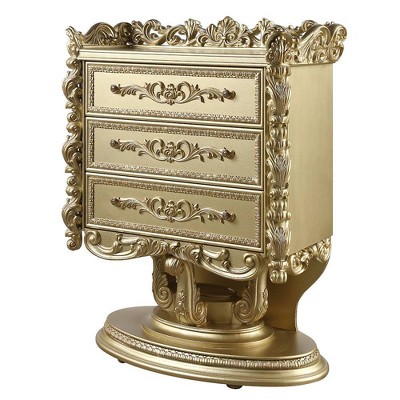 Bernadette Gold Finish Rococo Style Chest with Felt Lined Drawers