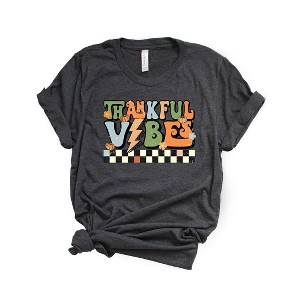 Simply Sage Market Women's Thankful Vibes Checkered Short Sleeve Graphic Tee - 1 of 2