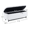 NicBex Polyester Storage Ottoman Bench,Upholstered Storage Ottoman with Metal Feet,Modern Storage Bench for Living Room,Bedroom,White+Black - 3 of 4