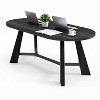 SAINTCY Oval Conference Table, Rustic 70.86" W Meeting Table Fit 6-8 People, Modern Seminar Table Boardroom Desk for Office Meeting Room - 4 of 4