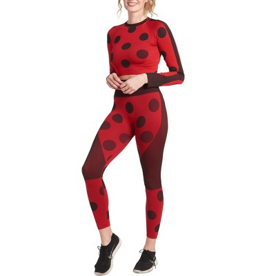 Miraculous Ladybug Women's Seamless Long Sleeve Crop Top & Legging Set - High Waisted by MAXXIM 