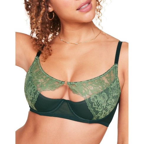 Curvy Couture Women's Plus Cotton Luxe Unlined Wireless Bra Olive