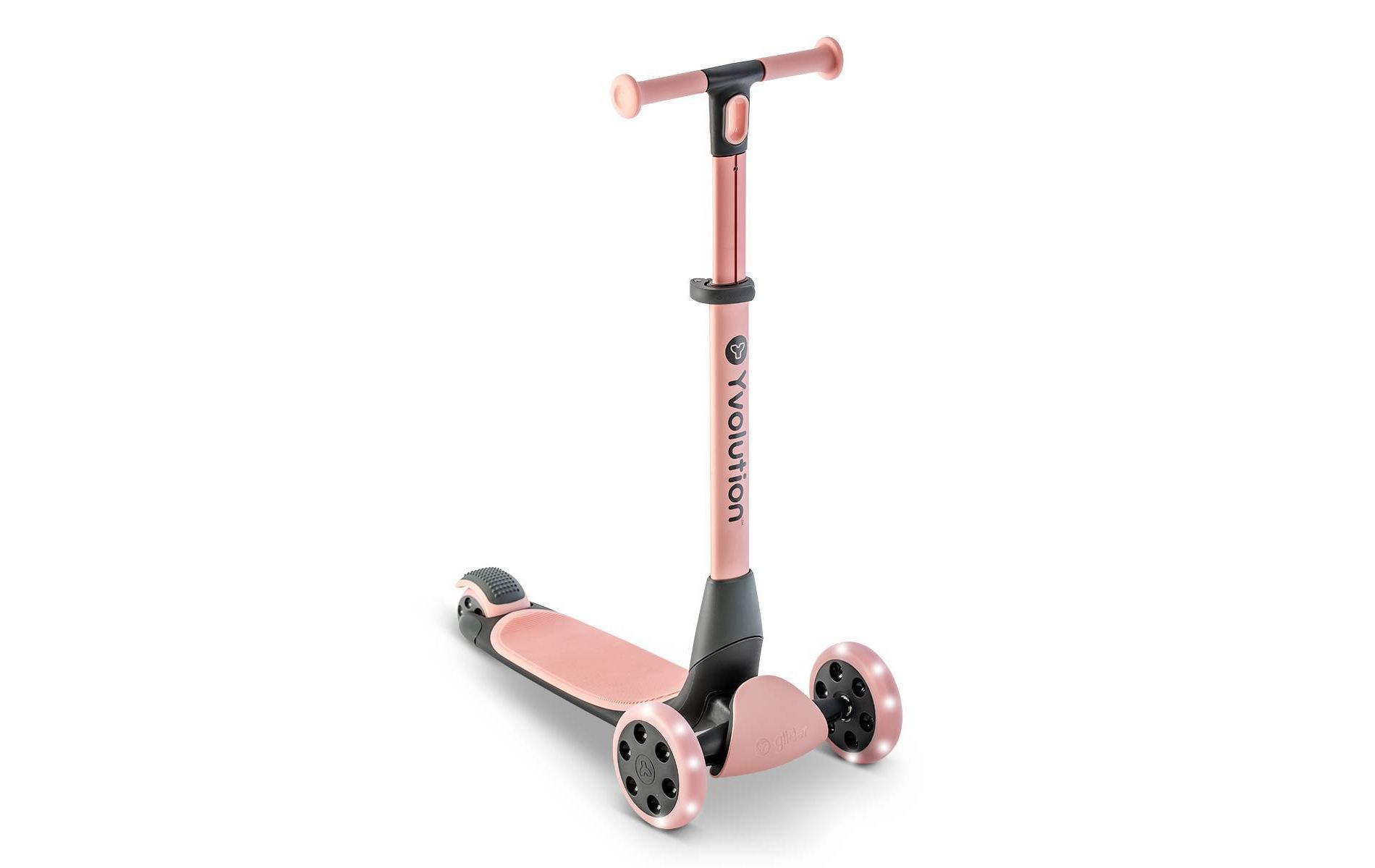 Yvolution Y Glider Nua 3 Wheel Kids' Kick Scooter with LED lights - Pink