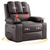 Oversized Recliner Chairs with Heat & Massage, 360° Swivel Lazy Recliner Chair Adults Manual Rocking Chair with Cup Holder for Living Room Bedroom - 4 of 4