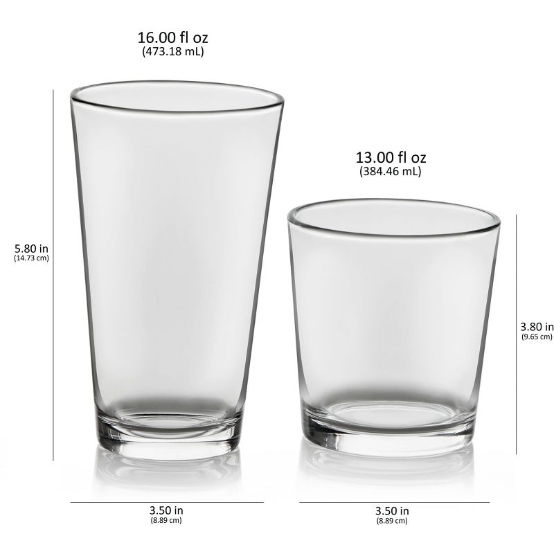 Libbey Flare 16-Piece Tumbler and Rocks Glass Set, 3 of 5