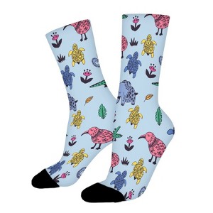 Cute Animal Print Women Printed Crew Socks Funny Funky Socks Soft Polyester Novelty Gifts for Artists Men - 1 of 1
