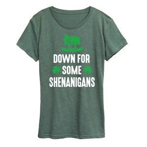 Women's - Instant Message - Down For Some Shenanigans Short Sleeve Graphic T-Shirt - 1 of 4
