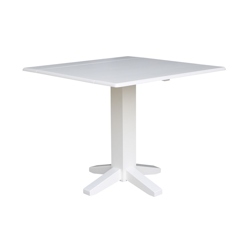 Photos - Dining Table 36" Sanders Square Dual Drop Leaf  White - International Conce