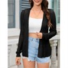 Clearlove Women's Dainty Lace Trim Cardigan Flouncy Hem Crochet Cover Up Lightweight Spring Top - 2 of 4