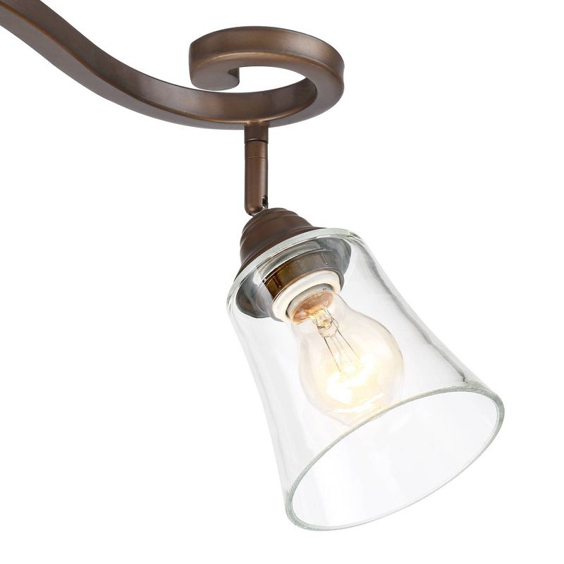 Pro Track Myrna 4-Head Ceiling or Wall Track Light Fixture Kit Directional Brown Bronze Finish Glass Modern Scroll Kitchen Bathroom 43 1/2" Wide, 3 of 8