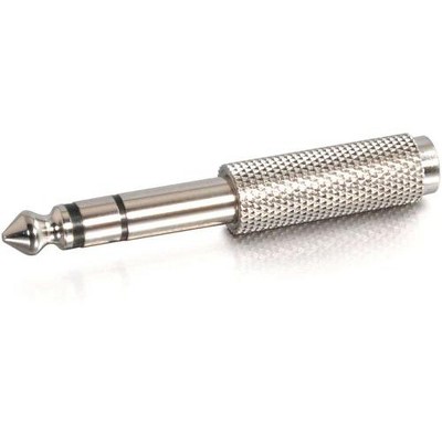 C2G 6.3mm (1/4in) Stereo Male to 3.5mm Stereo Female Adapter - 1 x 6.35mm Male Audio - 1 x Mini-phone Female - Metallic Silver