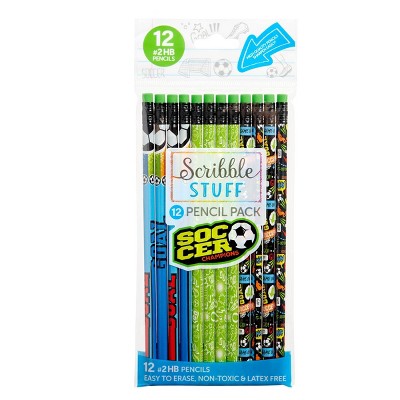 Scribble Stuff 12ct Poly Bag Pencils Soccer