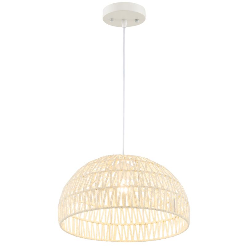 Tangkula Paper Pendant Light Fixture Dome Hanging Ceiling Light with Adjustable Hanging Rope 17.5” Decorative Chandelier, 1 of 10