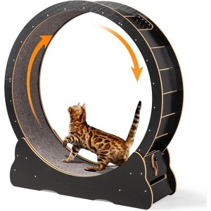 VINGLI Cat Exercise Wheel, Large Cat Wheel Exerciser for Indoor Cats, Silent Kitten Running Wheel with Safety Lock, Black - 1 of 4