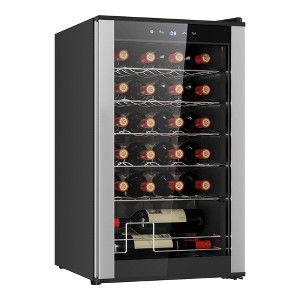 Koolatron Wine Cooler Refrigerator 24 Bottle Compact Wine Cellar, Small Freestanding Wine Fridge: Glass Door, 6 Shelves - 1 of 4