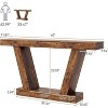 Modern Farmhouse Console Table with 2 Shelves, Extra-Long Narrow Sofa Table for Behind Couch, Entryway Hallway & Living Room - 2 of 4