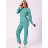 cheibear Women's Fuzzy Flannel Long Sleeve Sweatsuits with Sweater Pants 2 Piece Pajama Sets - 3 of 4