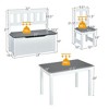 Costzon Kids Table and Chair Set, Wooden Activity Table with Storage Bench & 2 Chairs for Reading, Crafts, Snacks, Homework, Playroom (Grey) - 3 of 4