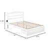AFI Furnishings Warren Platform Bed F with Foot Drawer WH - 2 of 4
