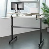 Tranzendesk Standing Desk with Clamp-On Shelf - 55" Sit to Stand Workstation with 55” Monitor Stand – Maple - Stand Steady - 4 of 4