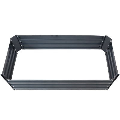 Rust-Resistant Dark Gray Galvanized Steel 48" Raised Garden Bed