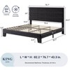 Allewie Platform Bed Frame with Fabric Upholstered Headboard and Wooden Slats Support, Fully Upholstered Mattress Foundation/No Box Spring Needed/Easy Assembly - 2 of 4