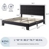 Allewie Platform Bed Frame with Fabric Upholstered Headboard and Wooden Slats Support, Fully Upholstered Mattress Foundation/No Box Spring Needed/Easy Assembly - image 2 of 4