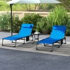 Folding Chaise Lounge Set with Reclining Back, 25.6" x 74" x 14.2" - 2 of 4