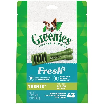 Greenies Teenie Chewy Dental Dog Treats Fresh Mint and Spearmint - 12oz/43ct