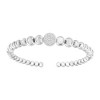 Haus of Brilliance Silver 1/6 Cttw Diamond Rondelle Graduated Ball Bead Cuff Bangle Bracelet - 2 of 4