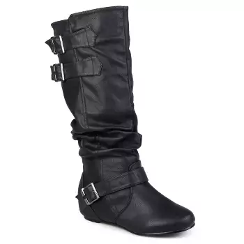 Journee Collection Womens Paris Hidden Wedge Riding Boots Black 6 : Target