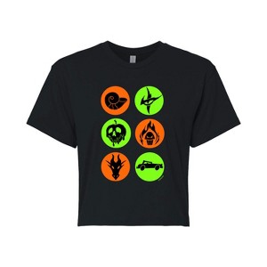 Women's - Disney Villains - Villian Symbols Cropped Graphic T-Shirt - 1 of 4