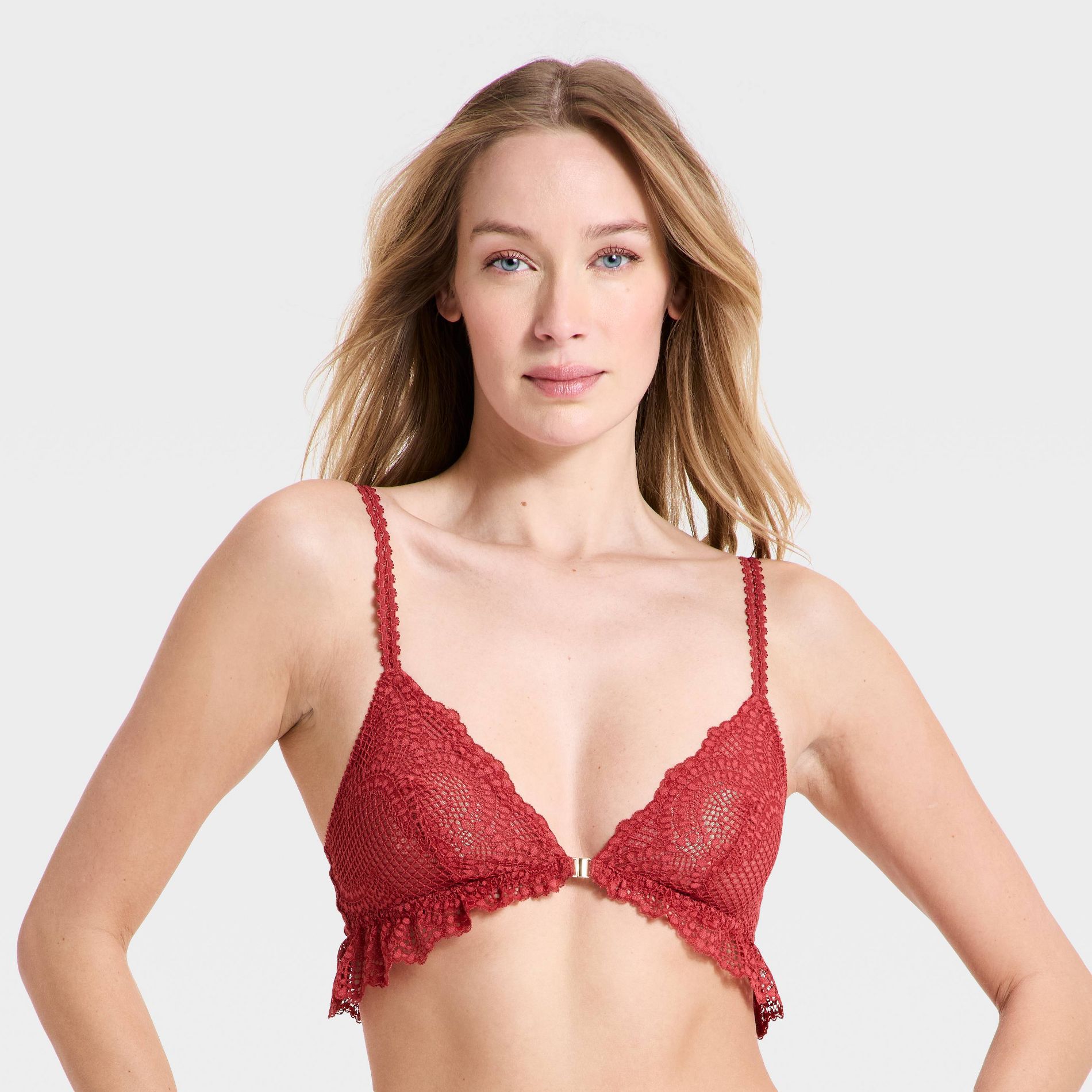 Women's Front Close Lace Bralette - Auden™ Red XS