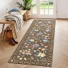 Area Rug, Washable Rugs for Living Room, Boho Floral Area Rug Low Pile Kitchen Rug, Non Slip Soft Indoor Flower Carpet for Nursery Bedroom - 3 of 4