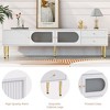 CuisinSmart TV Stand Console for Up To 80'' TV, Modern Television Table, Center Media Console with 2 Drawers For Living Room Bedroom, White - 2 of 4