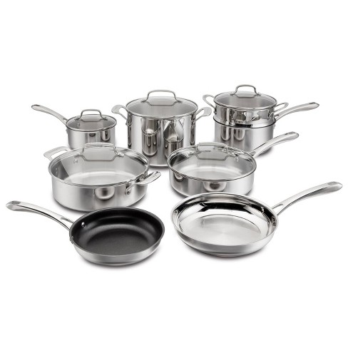 Cuisinart Chefs Classic Stainless 10-Piece Cookware Set, Silver