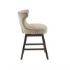OUTSUPPLY Swivel Counter Stool, 360° Rotation, Solid Wood Legs & Silver Nailhead Trim - 4 of 4