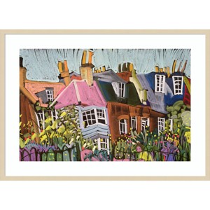 41" x 30" Relaxing in The Herb Garden Greenwich Park London by Frances Treanor Wood Framed Wall Art Print - Amanti Art - 1 of 4