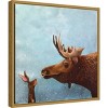 16" x 16" Moose and Rabbit by Lucia Stewart Framed Canvas Wall Art - Amanti Art: Modern Decor, Polystyrene Frame, Sawtooth Mount - 2 of 4