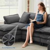 Sectional Sofa, Corduroy Cloud Couch with Movable Ottoman & Throw Pillows,  L/U-Shaped Sofa, for Living Rooms, Offices, Bedroom, Apartment - 4 of 4