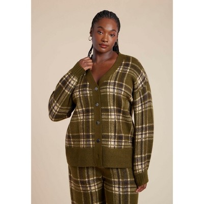 ELOQUII Printed Longline Cardigan