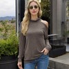 Anna-Kaci Women's Cold Shoulder Long Sleeve Top with Cowl Neck Detail - 2 of 4