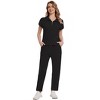 Coolmee Womens 2 Piece Outfit Lounge Set Cap Sleeve Polo Top And Pant Set Tracksuit Travel Matching Outfit - 2 of 4