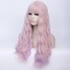 Unique Bargains Women's Curly Wigs 28" Pink Highlight with Wig Cap - 3 of 4