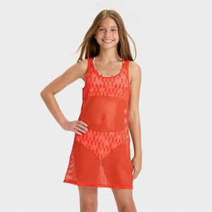 Girls' Geo Daisy Bikini and Dress Cover Up Set - art class™ - 1 of 4