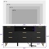 Acekool TV Cabinet with LED Lights, Power Outlets & 8 Drawers, TV Stand and Storage for 32-65 Inch TVs, Metal Frame, Wood Top - 2 of 4