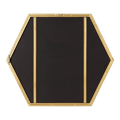 McNeer 22" x 25" Geometric Gold Hexagon Wall Mirror